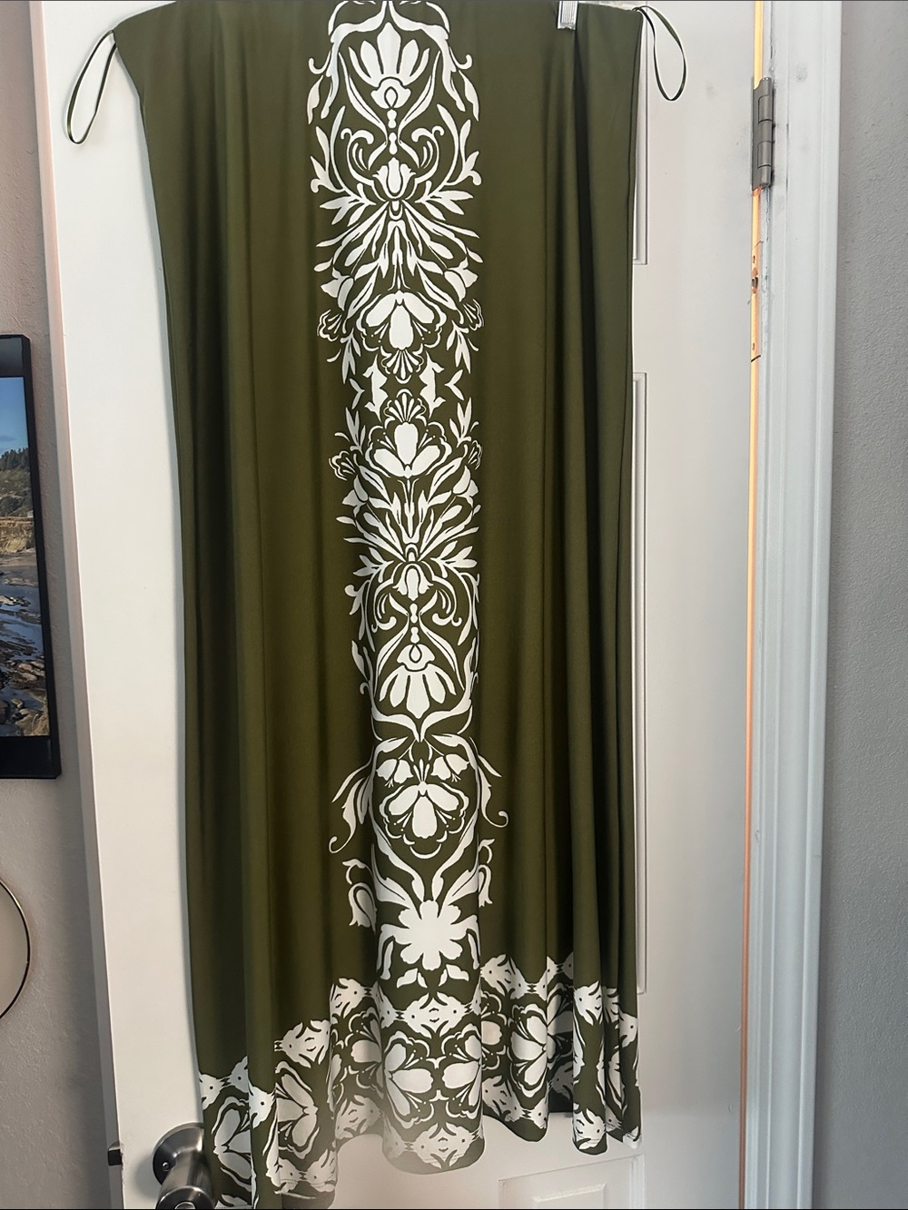 Halogen Olive Green and Black Patterned Top
